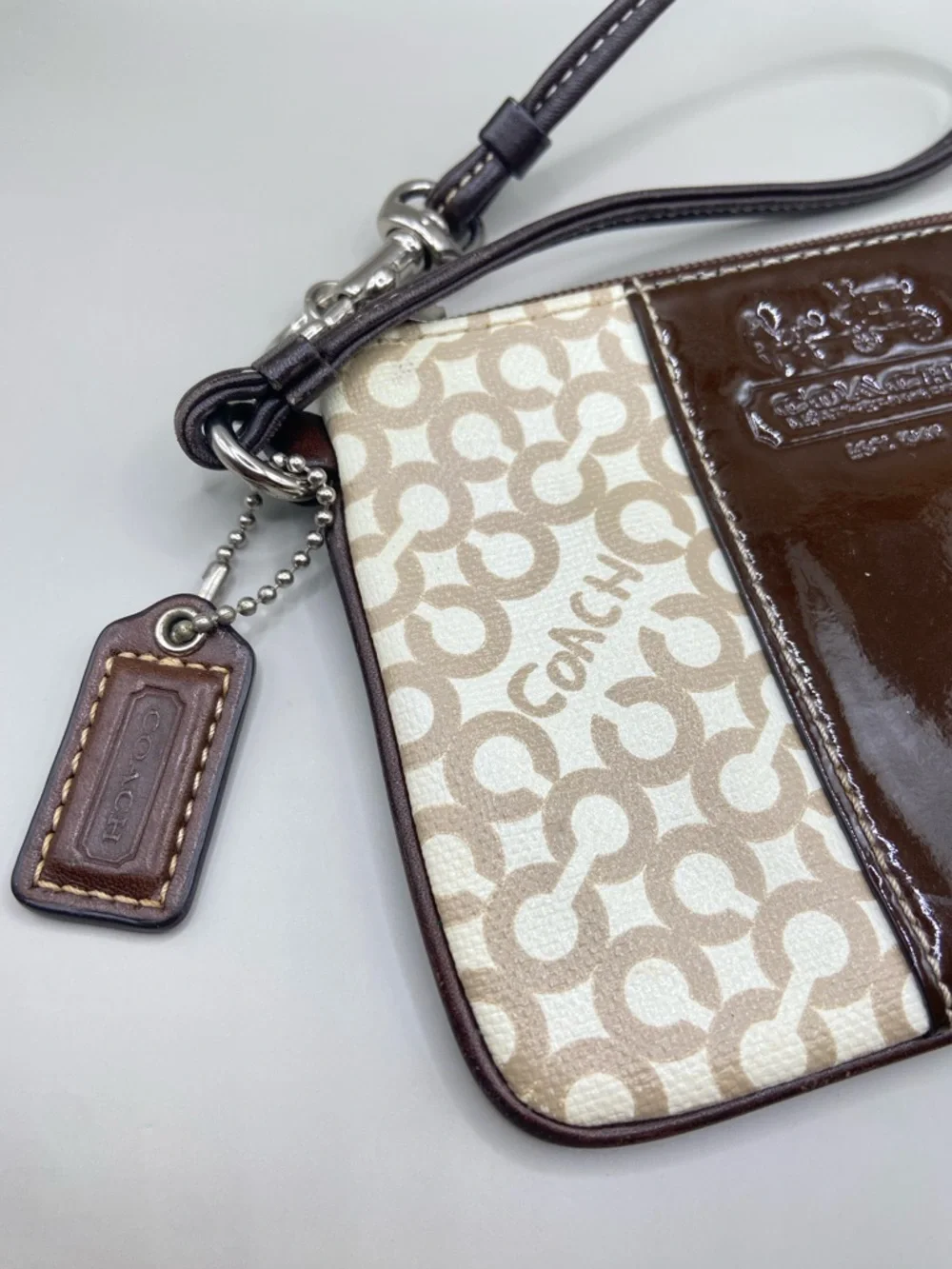 Coach Penelope Signature Patent Leather Wristlet
